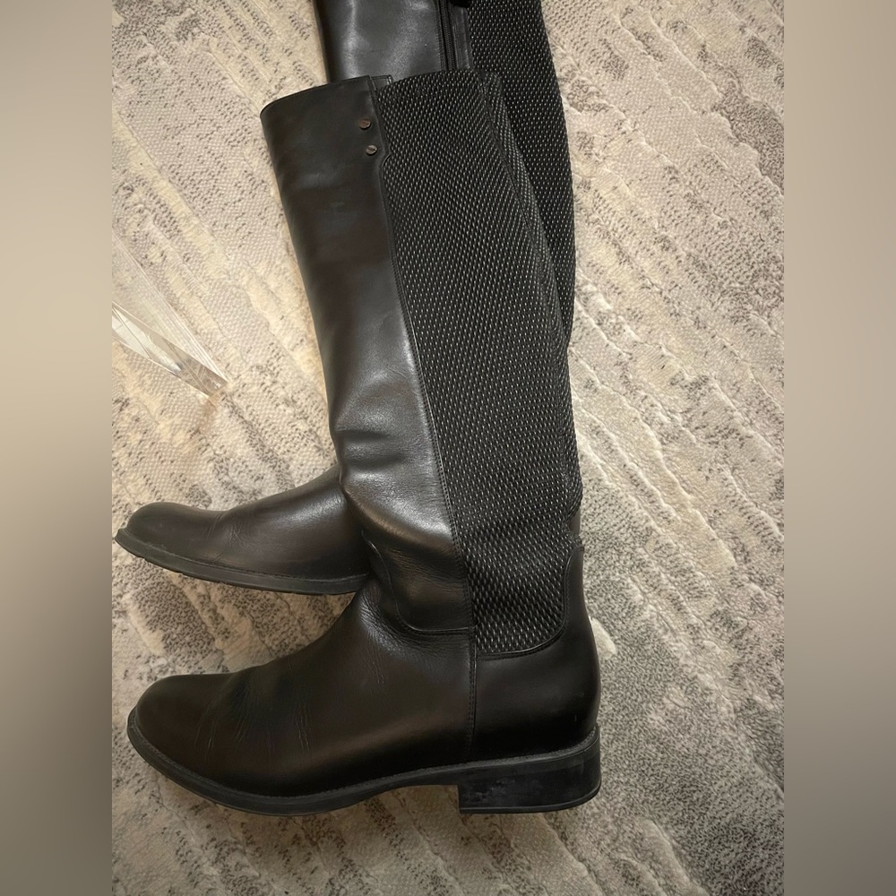 Size 10 Artica Black Leather Knee High Boots - Picture 2 of 9